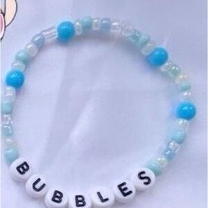 Blue and White Beaded Bracelet
